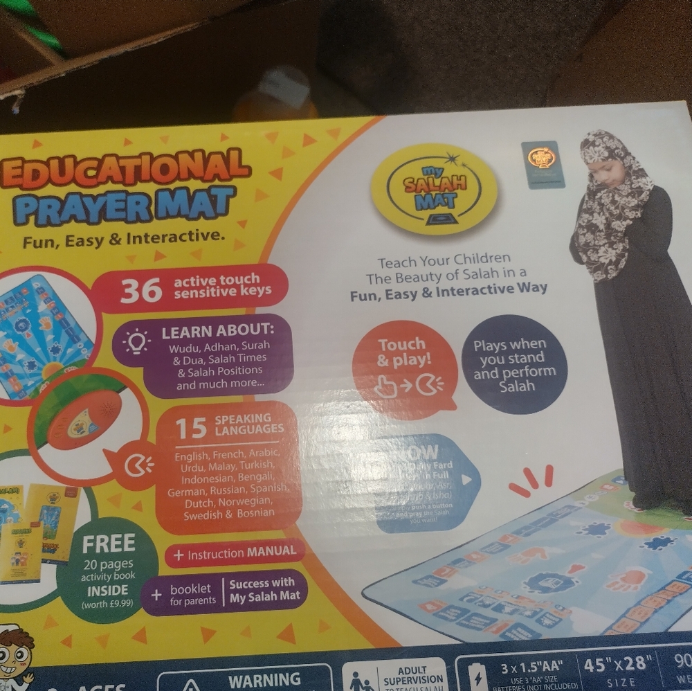 Educational Prayer Mat for Kids - Blue
